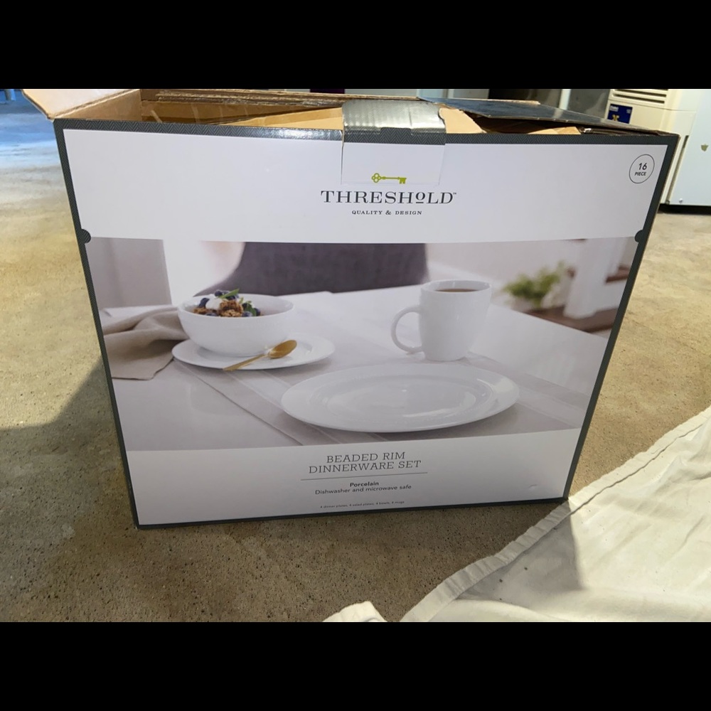 Brand new Threshold Beaded Rim Dinnerware Set